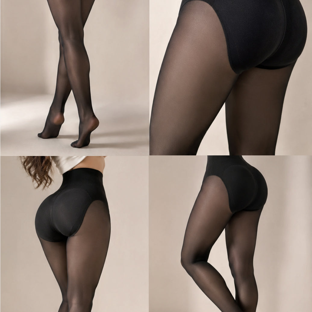 Meia-Calça Peluciada Modeladora 2 em 1 | ShapeWarm - Calcinha Modeladora Embutida - PAGUE 1 E LEVE 2