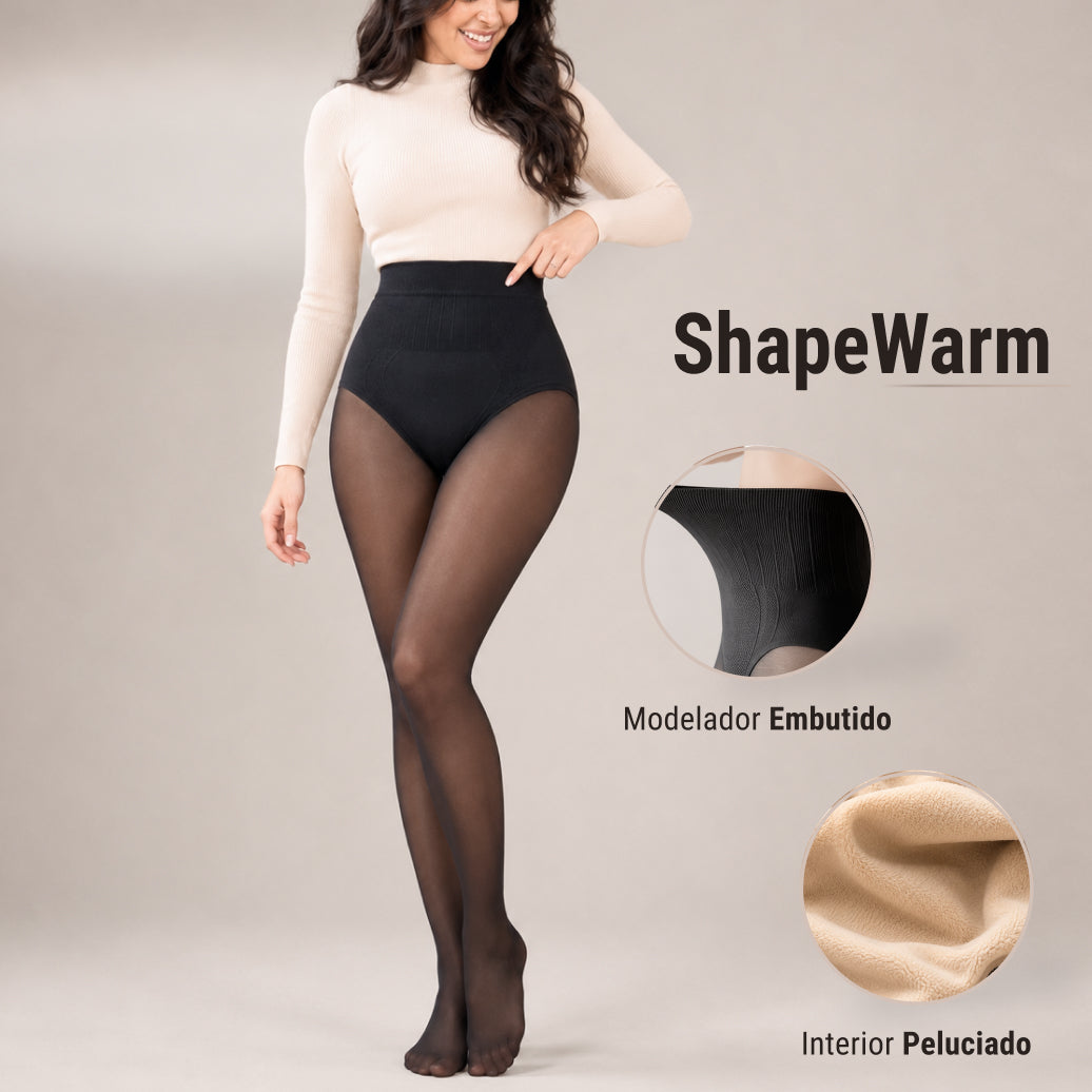 Meia-Calça Peluciada Modeladora 2 em 1 | ShapeWarm - Calcinha Modeladora Embutida - PAGUE 1 E LEVE 2