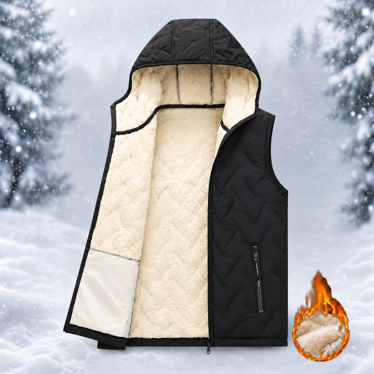 Colete Térmico Confort Size Premium - Fleece Quentinho com Zíper