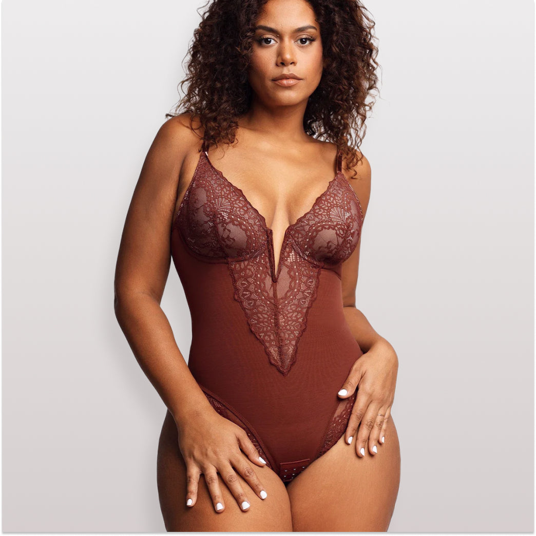 Body Modelador de Renda - Luxo Slim | + Brinde Calcinha Modeladora
