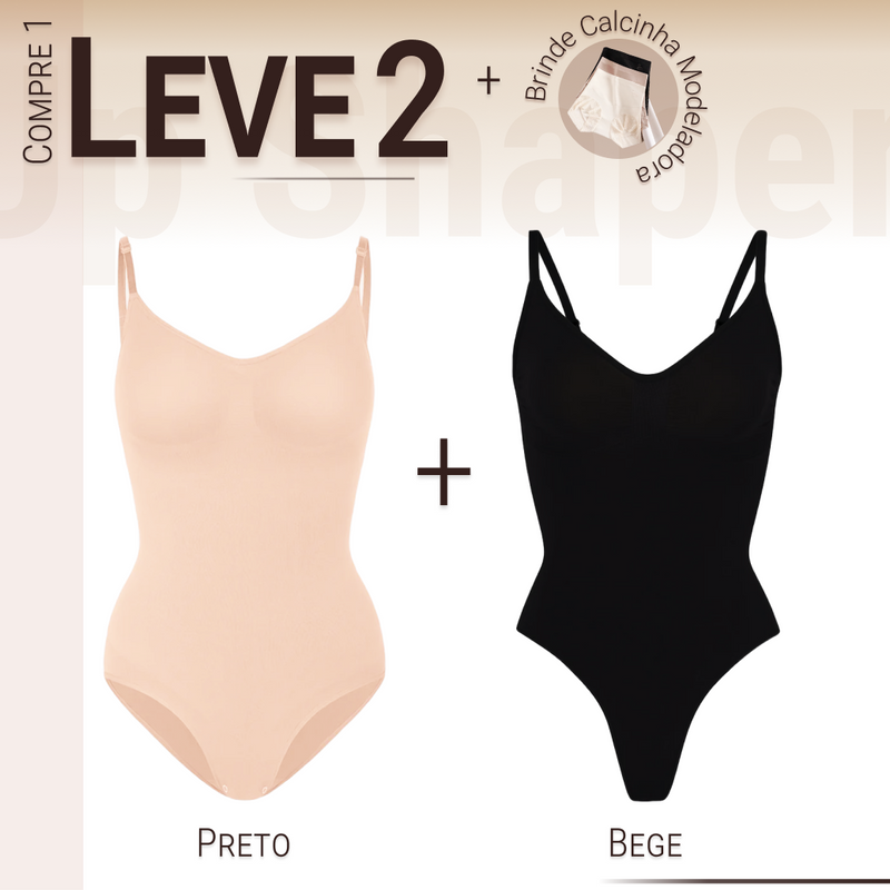 Body Modelador - Up Shaper - Compre 1 Leve 2 + Brinde Calcinha Modeladora (Tanga / Fio)