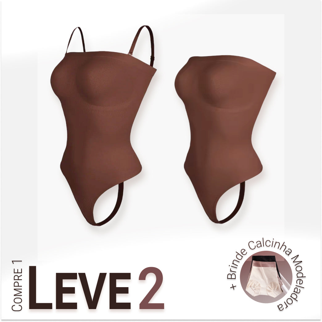 Body Modelador com Alça Removível - Premium Shaper - Compre 1 Leve 2 + Brinde