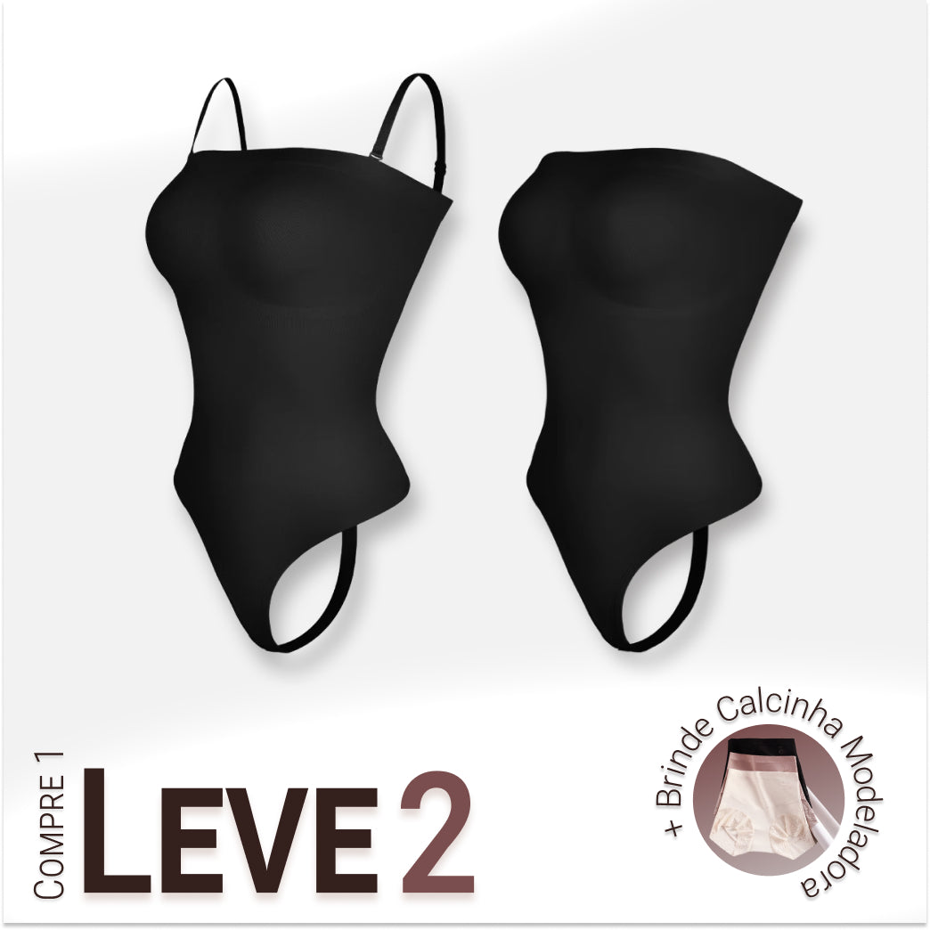 Body Modelador com Alça Removível - Premium Shaper - Compre 1 Leve 2 + Brinde